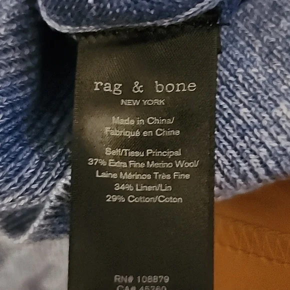 rag & bone Small Extra Fine Wool and Linen Blend Crewneck Sweater Perfect Cond.